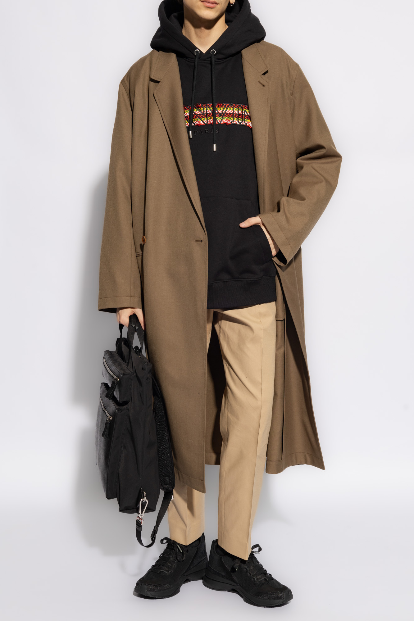 Lanvin Hoodie with logo patch | Men's Clothing | Vitkac